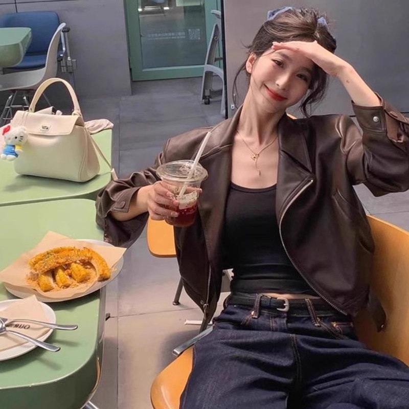 皮衣外套女2025春秋新款