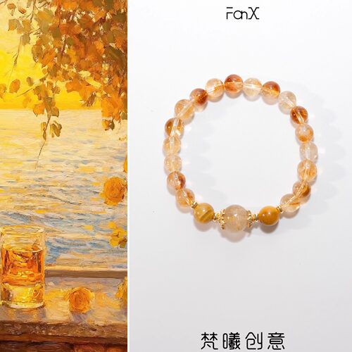 国风天然招米金虎眼石金发晶手串
