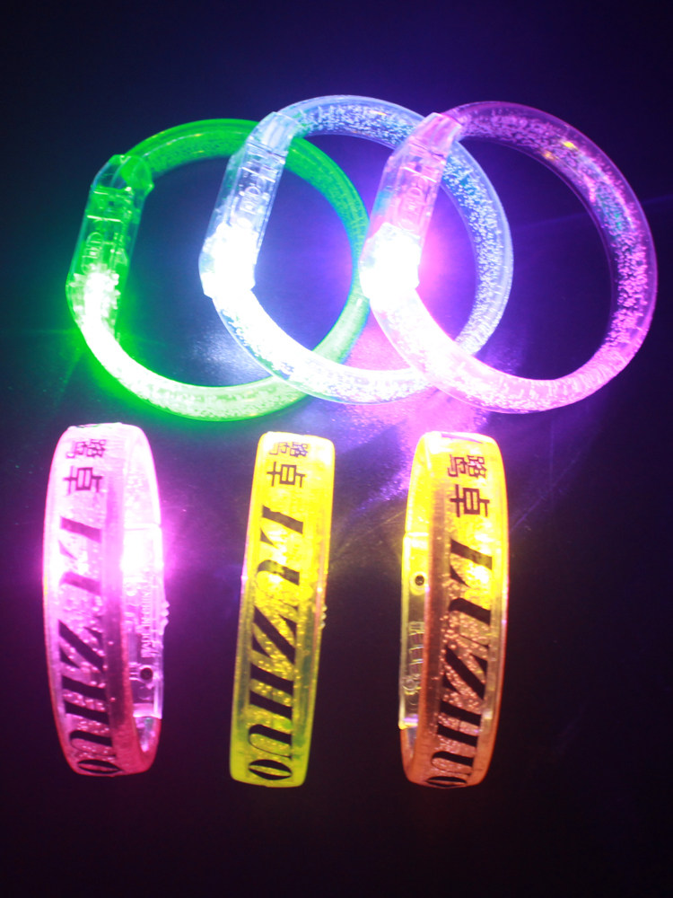 콘서트 바 디스코 나이트 런 아크릴 팔찌 플래시 다채로운 빛나는 빛나는 장난감 형광 지원 팔찌