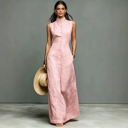 Women stand collar dress grace maxi skirt连衣裙 Платье