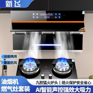 新飞抽油烟机燃气灶组合烟灶套装两件套侧吸双电机油烟机厨房家用