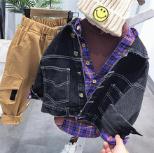 男童牛仔上衣洋气 男女童外套春秋2019新款 儿童宝宝牛仔外套夹克衫