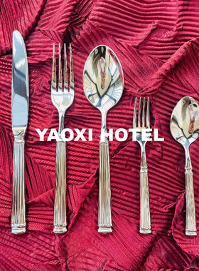 【罗马艺术款】轻奢西餐刀叉勺ins餐具实心304水果叉高颜值甜品勺