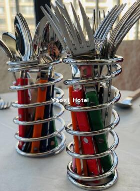 【ins网红都用】韩式弹簧收纳刀叉餐具笼眉笔筒化妆刷置物牙刷架