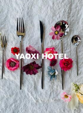 【葡国C家】西餐刀叉勺设计师款实心304高颜值餐具甜品勺子水果叉