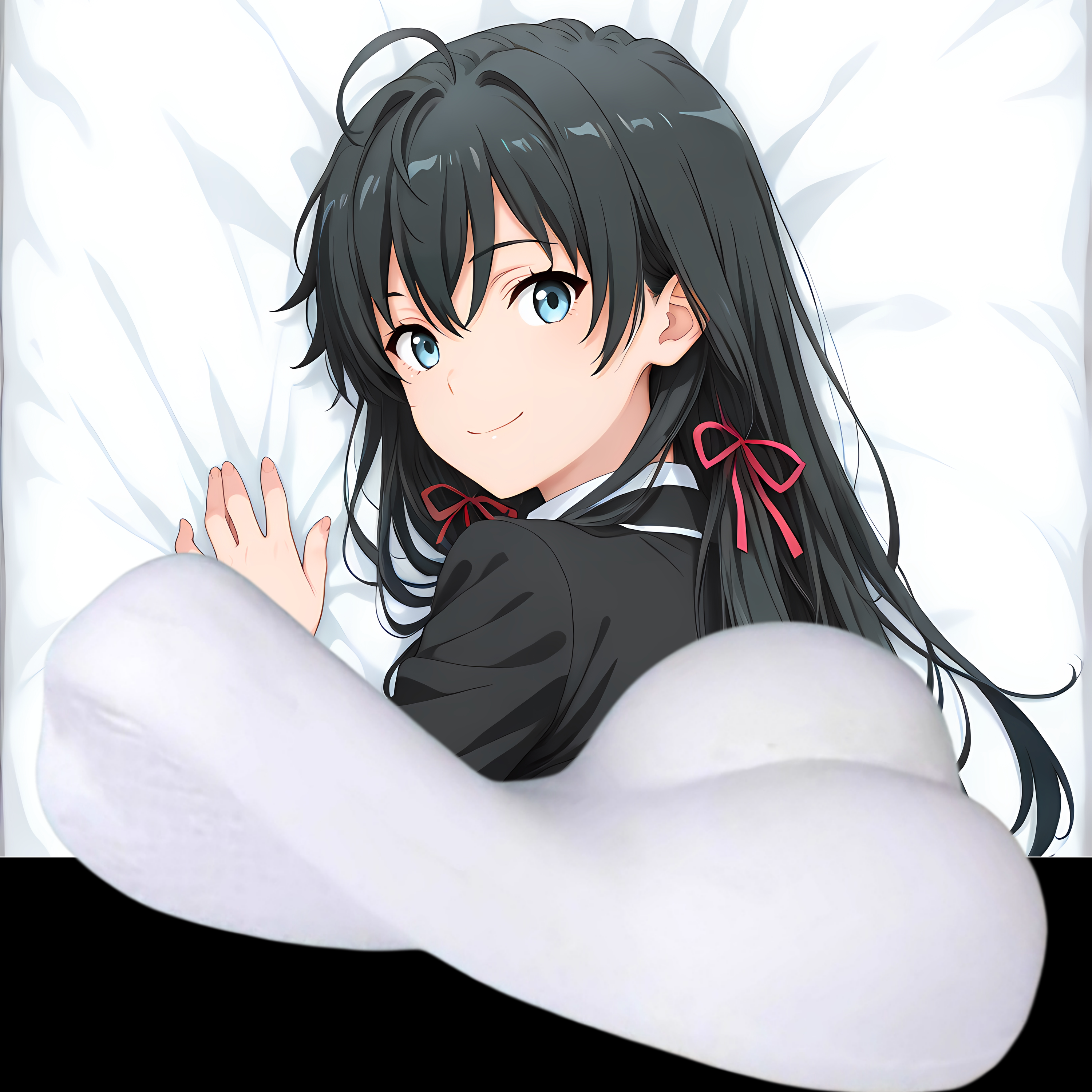 原创-半身异形抱枕人形靠枕定制雪之下雪乃二次元小靠枕头睡觉