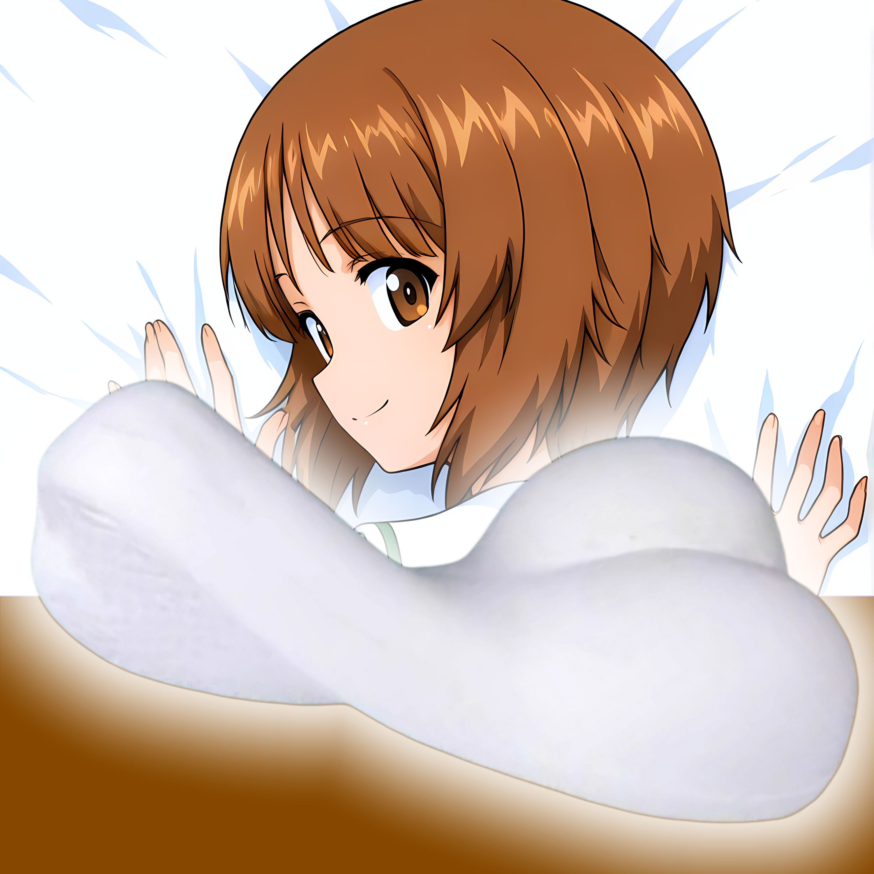 原创半身异形抱枕人形小靠枕头定制战车与少女 西住美穗 二次元