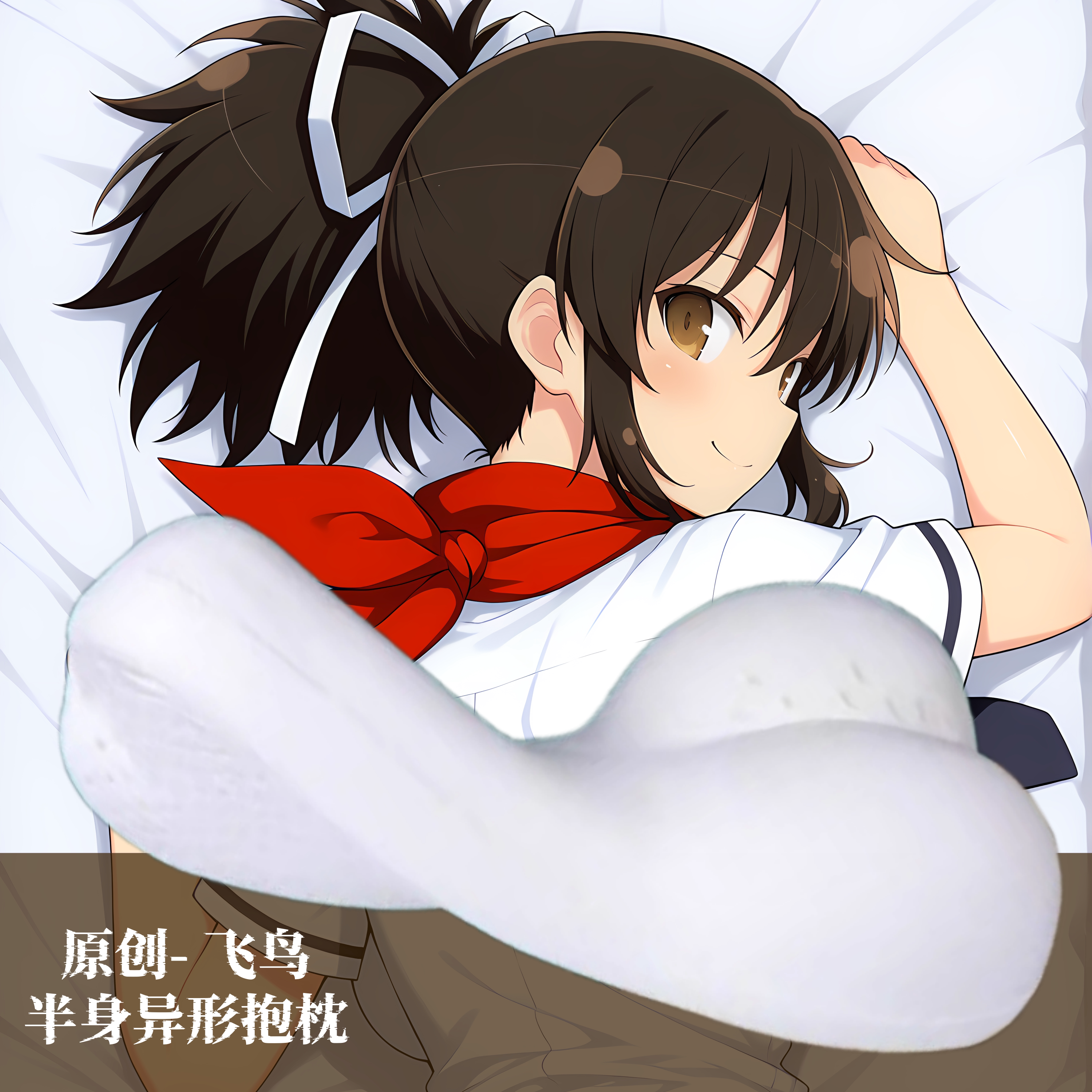 无敌萌原创-半身异形抱枕人形小靠枕头定制闪乱神乐飞鸟二次元