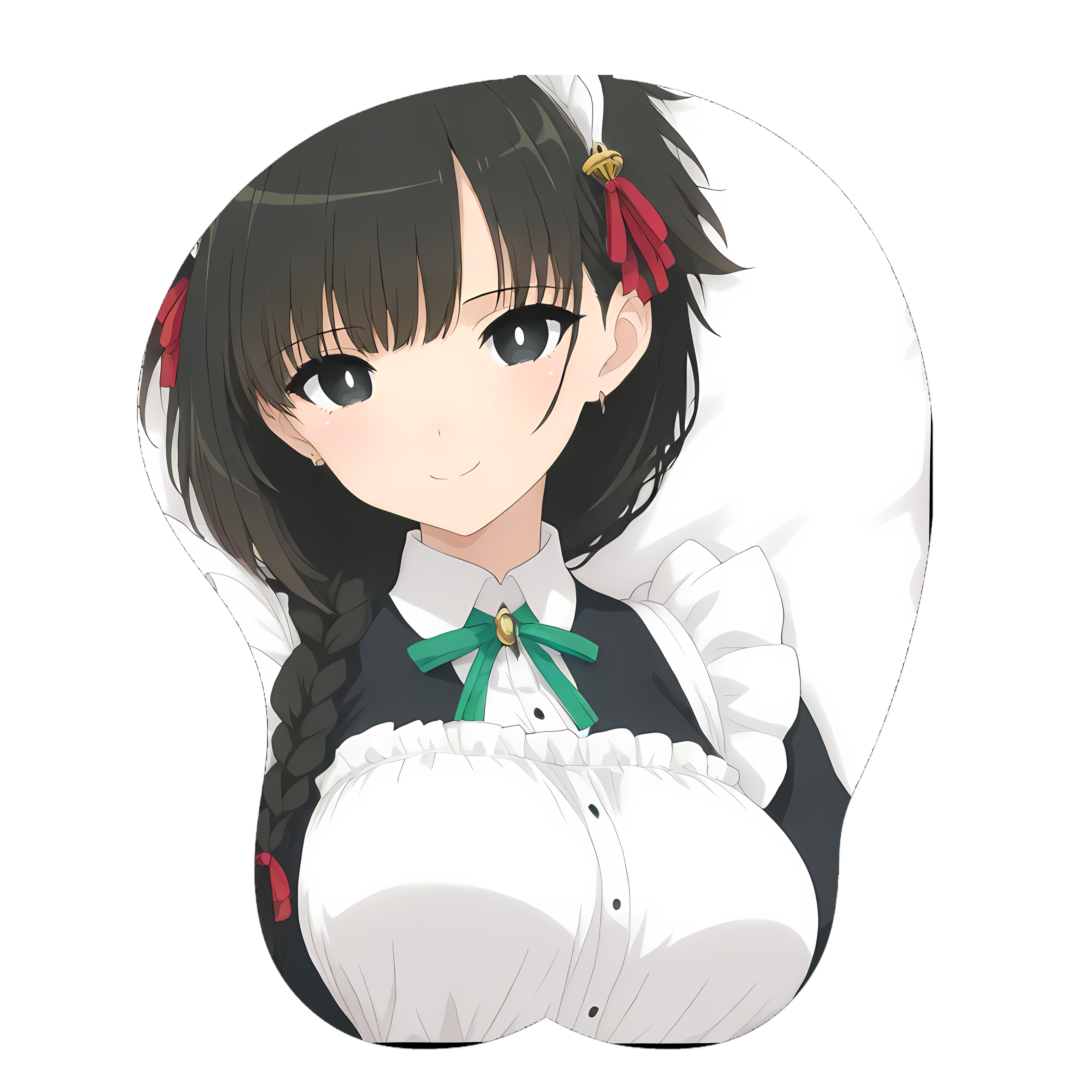 原创-3d胸部立体硅胶鼠标垫定制暗杀女仆冥土小姐 雪二次元动漫