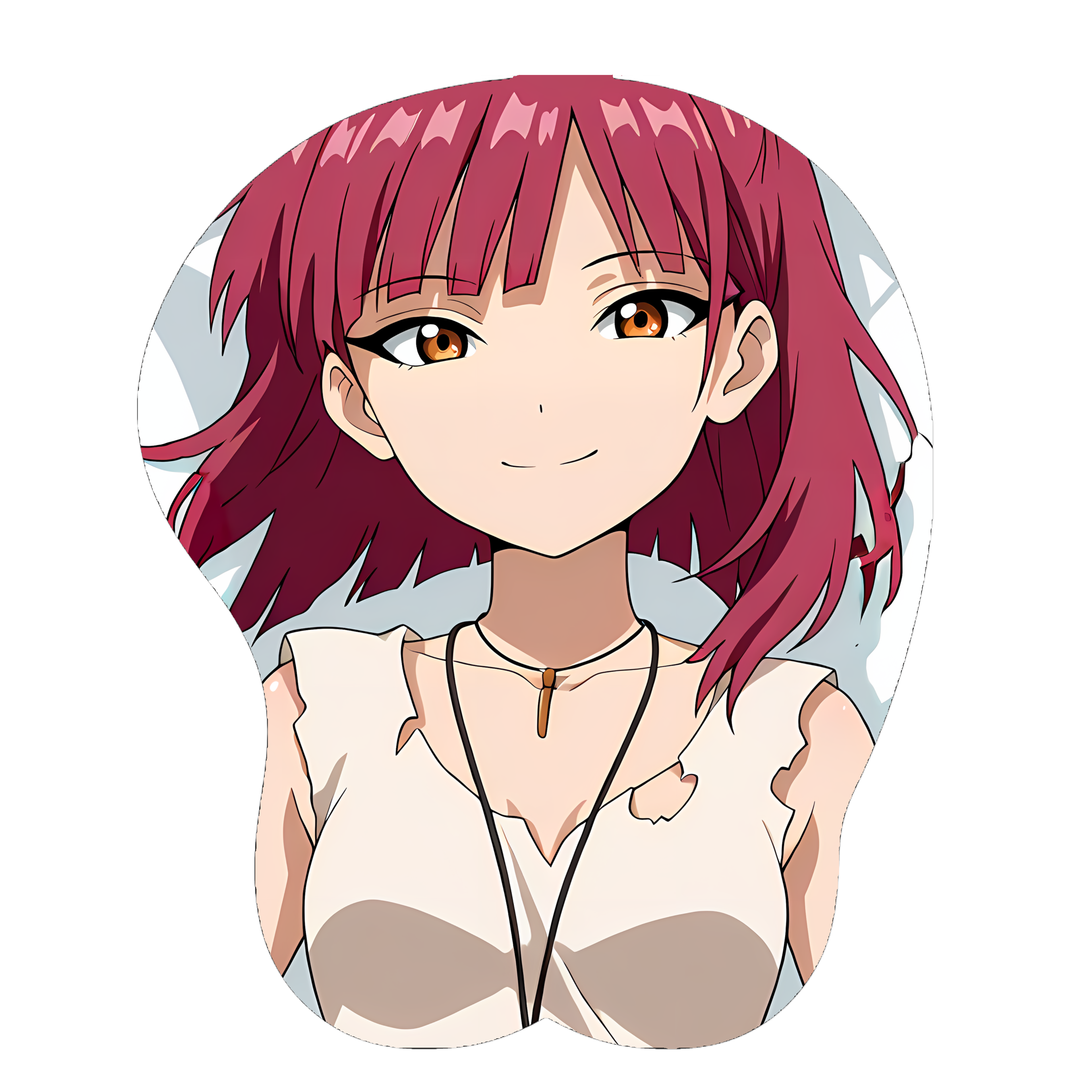原创-3d胸部立体硅胶鼠标垫魔笛MAGI 摩尔迦娜二次元游戏周边