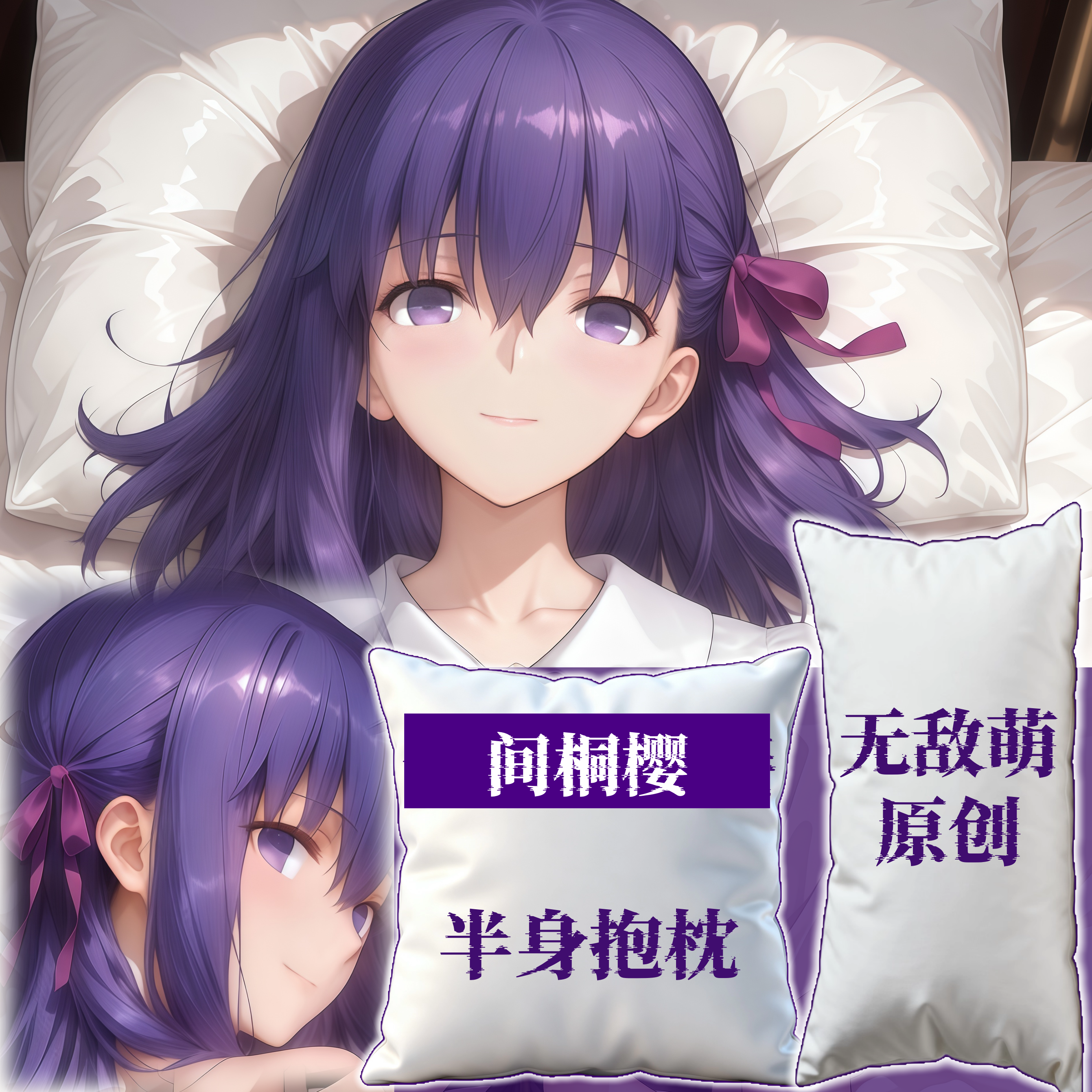 [无敌萌原创]半身抱枕小靠枕头芯套定制动漫fgo间桐樱周边二次元
