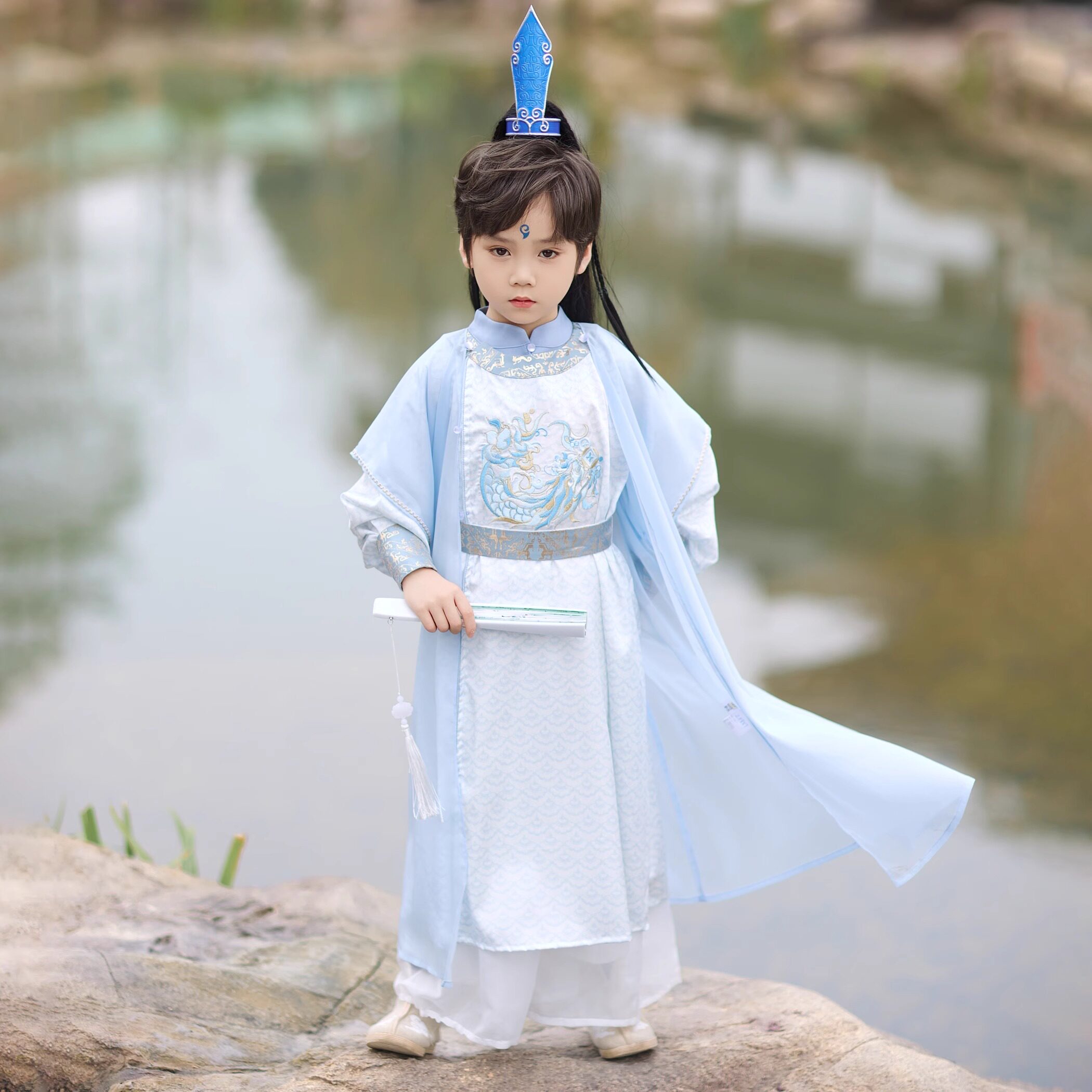 男孩汉服敖丙哪吒套装cos儿童魔童降世闹海动漫哪咤2表演出服装春
