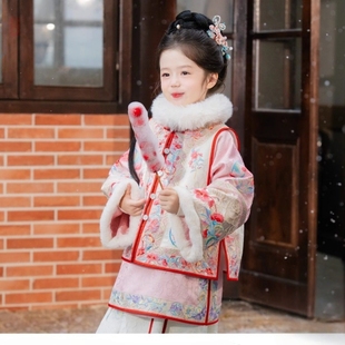 格格服女童汉服冬季2025新款古装儿童秋冬装国风加厚旗袍裙拜年服