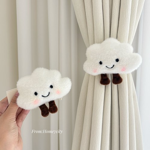 一对2个！腮红云朵窗帘绑带