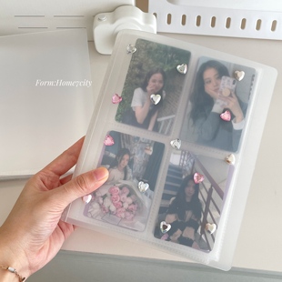 ins风磨砂透明三寸相册多卡位明星小卡收纳册拍立得照片收集册