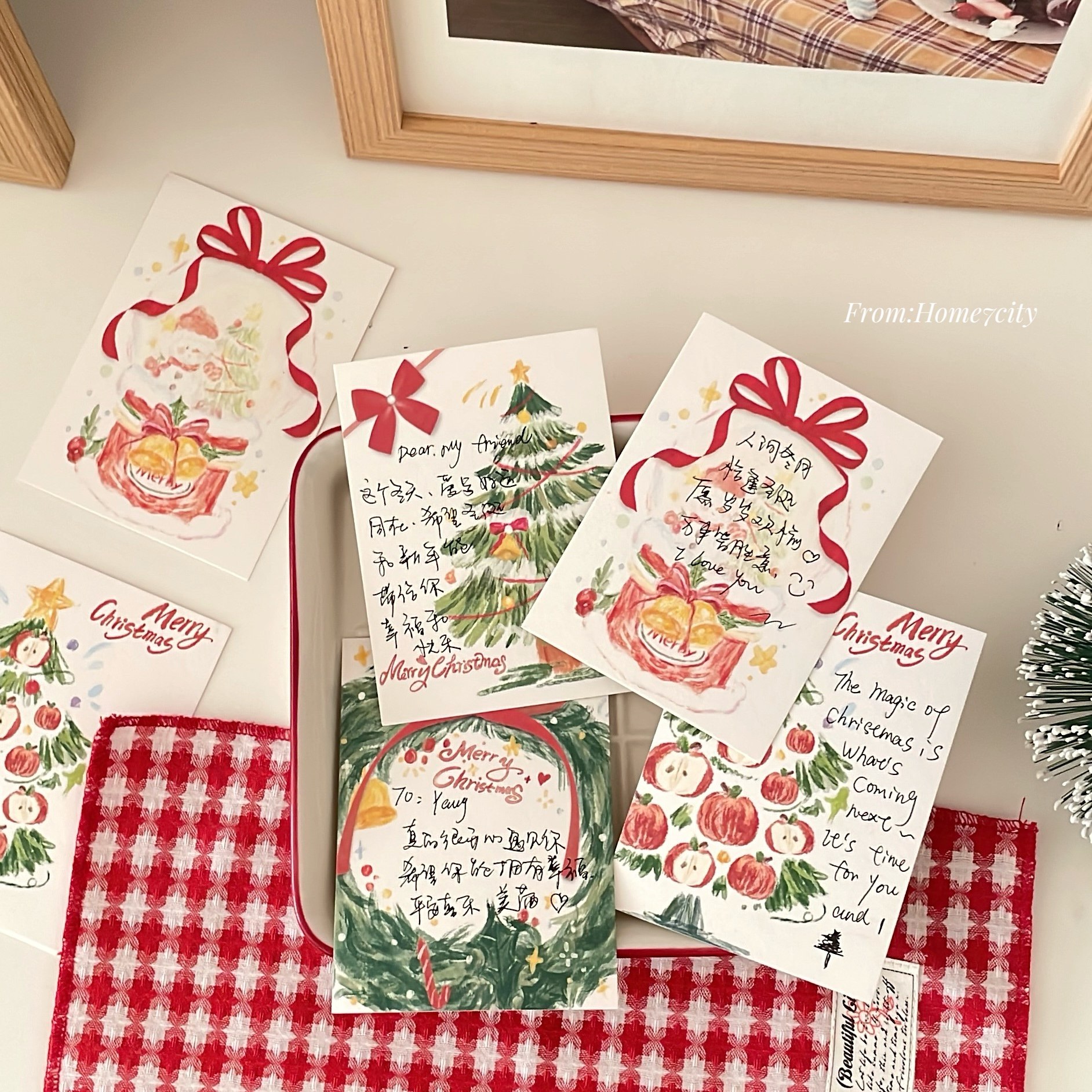 一套8张~圣诞节礼品贺卡新款