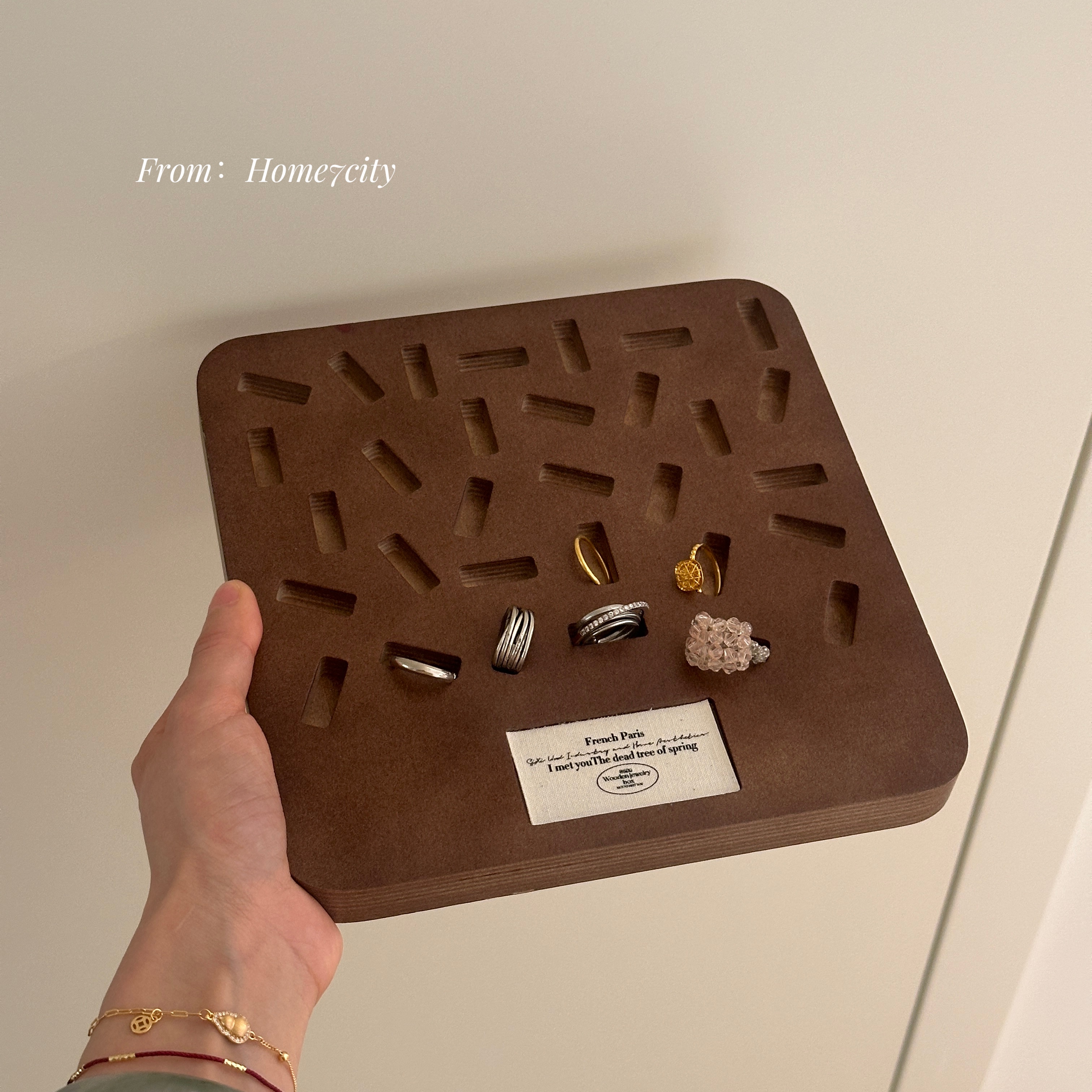 ins高级感实木首饰收纳托盘