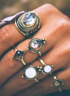 欧美风水滴关节戒指