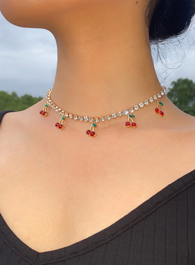 镶水钻轻奢法式可爱风项链