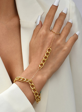 简约长款朋克链子手指连女