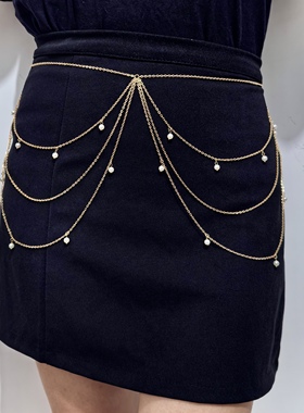 复古民族风腰链束身女身体链金属