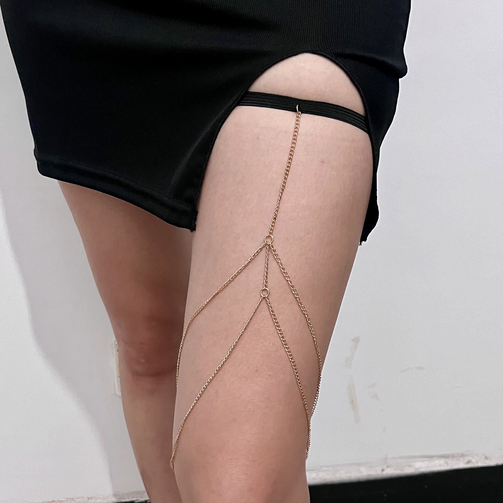 欧美时尚民族风双层流苏腿链女