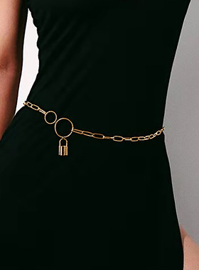 欧美跨境饰品百搭圆形几何身体链