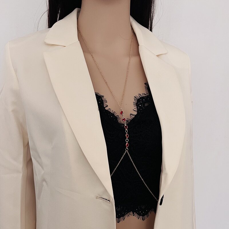 新响水晶链条女红色水晶