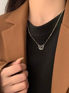 日韩风气质小熊吊坠项链设计