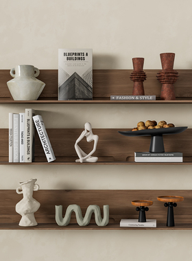 侘寂风高级感小众软装饰品日式家居陶瓷花瓶民宿原木复古酒柜摆件