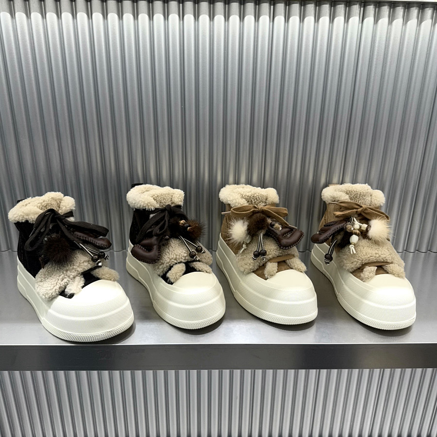 欧洲站雪地靴女加绒厚底棉靴