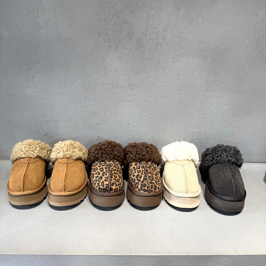 欧洲站羊羔毛加绒厚底包头拖鞋女