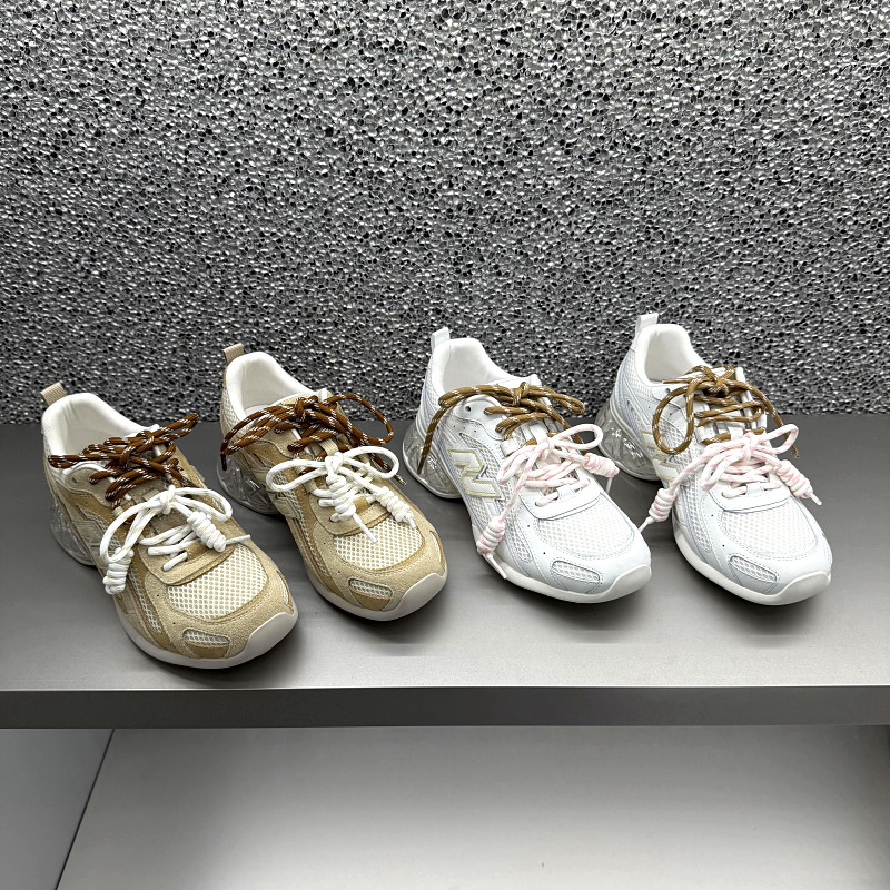 欧洲站2026年春季欧货新款女鞋真皮厚底时尚运动休闲鞋双鞋带球鞋