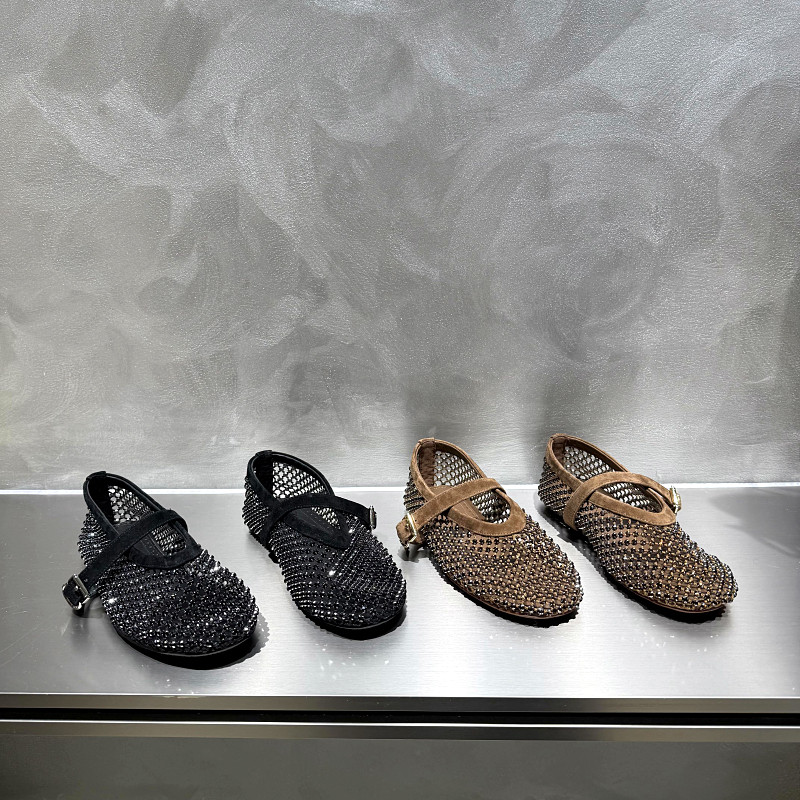 欧洲站2026年春季新款女鞋欧货真皮浅口水钻镂空透气低跟平底单鞋,女鞋,时尚芭蕾鞋,淘宝优惠券,粉丝福利购,淘宝优惠卷