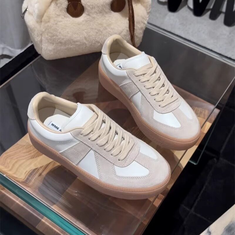 WM6女鞋欧洲站2026春季新款欧货真皮韩版厚底休闲板鞋平底滑板鞋