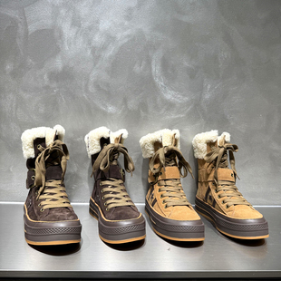 欧洲站加绒保暖马丁靴女2025年冬季 欧货真皮前系带皮带扣短靴 新款