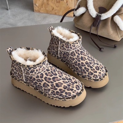 WM6皮毛一体雪地靴羊毛加绒短靴