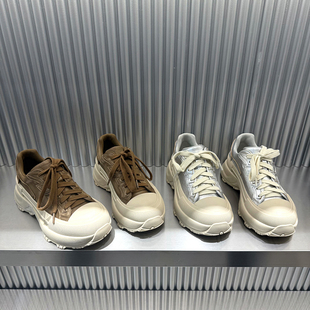 欧洲站真皮女鞋2026年春季新款欧货松糕底休闲运动鞋擦色细带球鞋