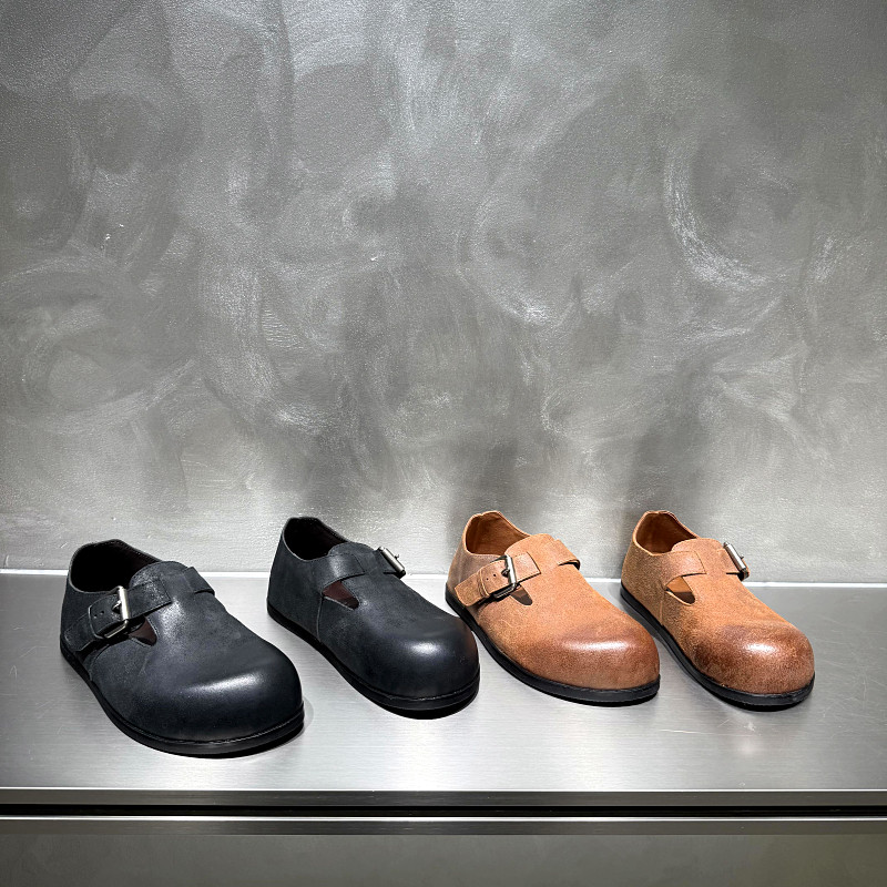 欧洲站女鞋2026年春季新款欧货真皮圆头厚底休闲单鞋平底勃肯鞋,女鞋,勃肯鞋/软木鞋,淘宝优惠券,粉丝福利购,淘宝优惠卷