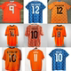 Netherlands shirt jersey 1988 retro football GULLIT BERGKAMP