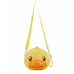 B.Duck官方 小黄鸭经典系列可调节斜跨包单肩包可爱零钱包毛绒包