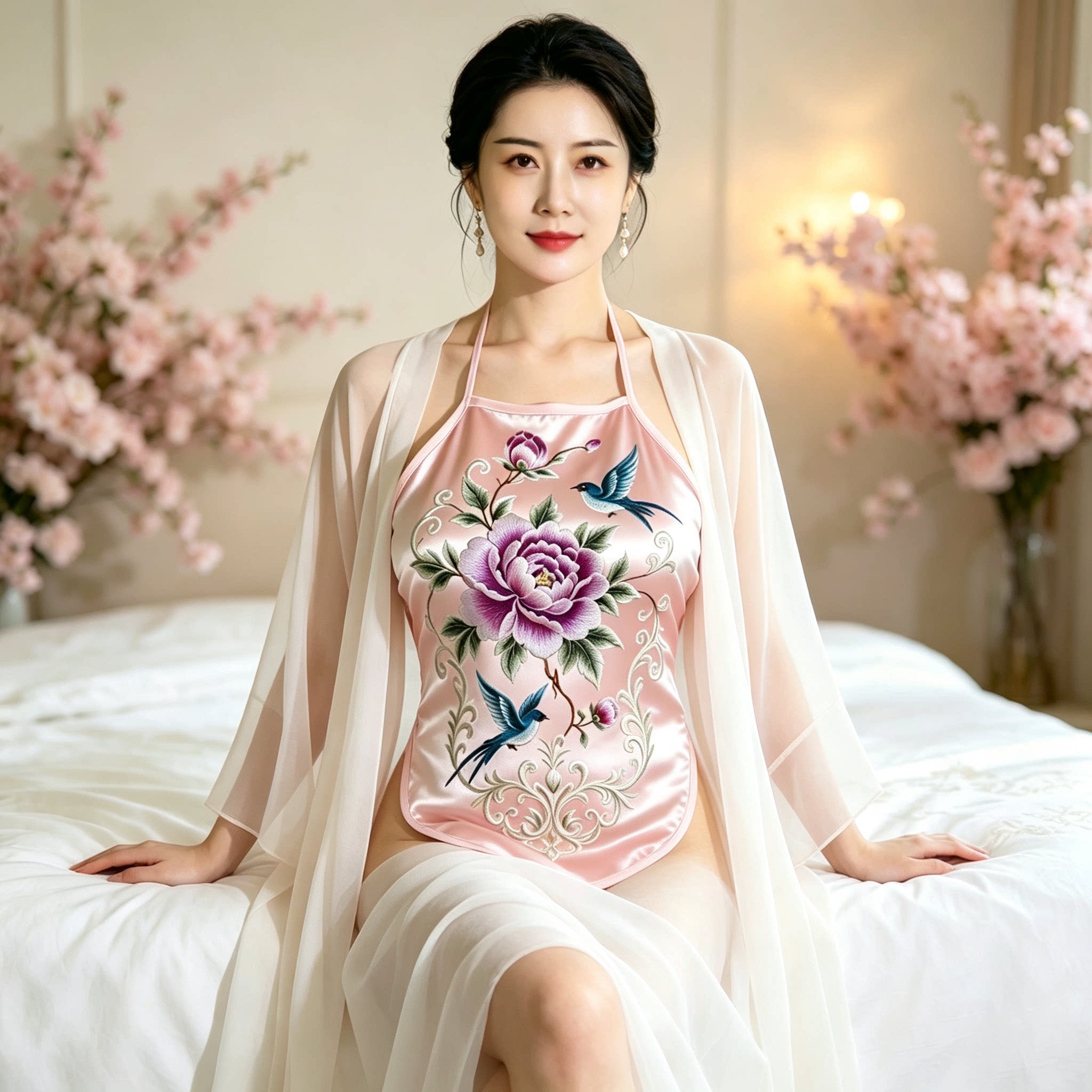 新中式古风吊带背心肚兜女古风汉服女士肚兜女士睡衣系带成人肚兜图片