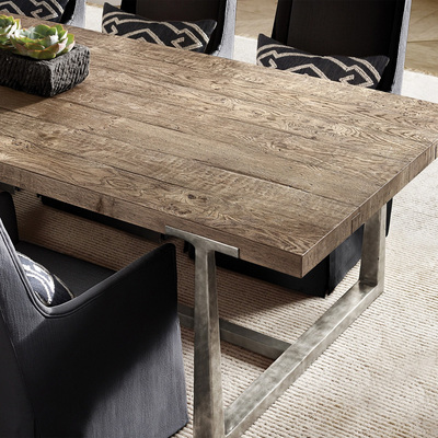 美国Rh实木美式复古锻打长餐桌