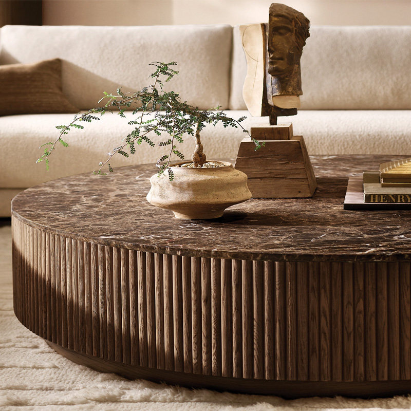 美国Rh家具美式现代简约实木茶几