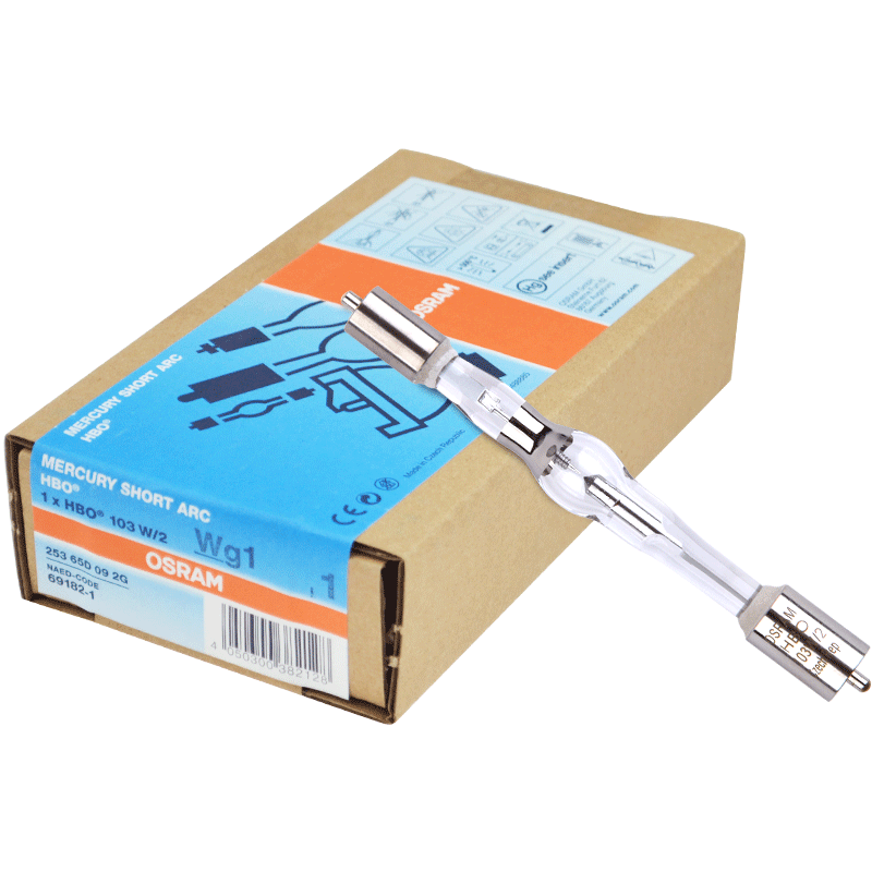 欧司朗100W/2显微镜灯泡 HBO100W短弧汞灯蔡司奥林巴斯灯泡