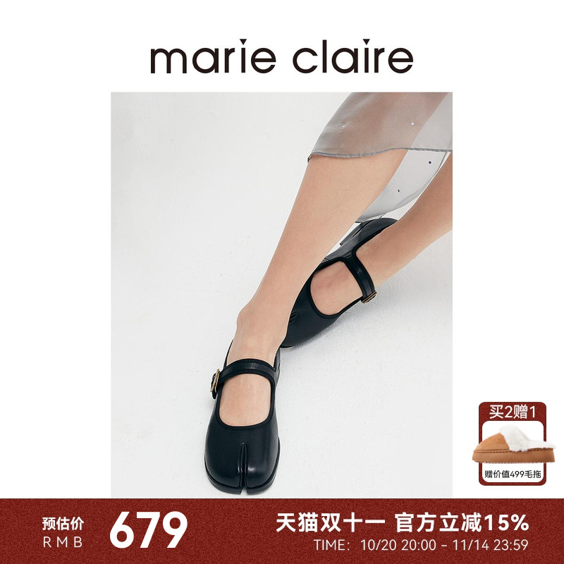 MC分趾玛丽珍25春羊皮革甜酷单鞋marieclaire女鞋