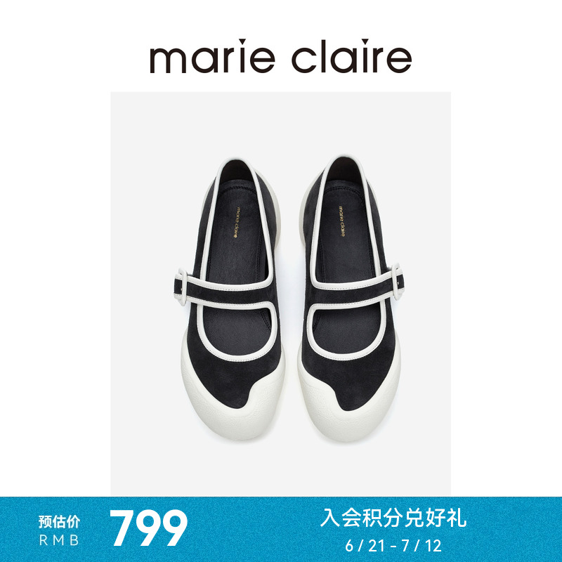 MC女鞋大头玛丽珍牛皮绒面运动鞋marieclaire女鞋
