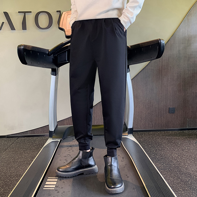 早秋韩版魔术贴休闲小脚裤男哈伦百搭修身束脚小西裤MK330-P45，男装西裤，星座205