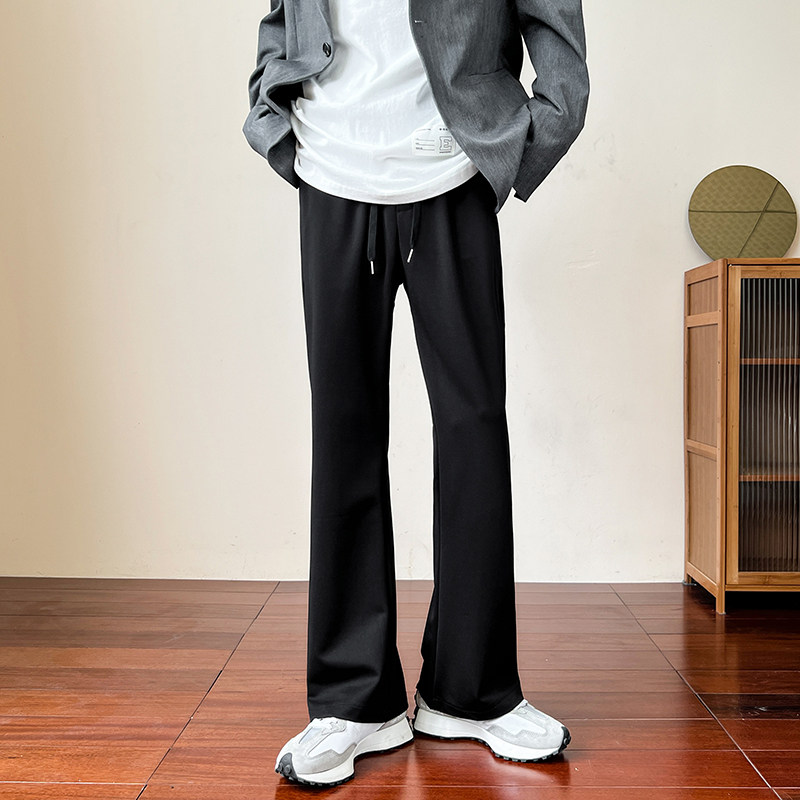 早秋马吉拉西裤男高级感休闲微喇垂坠感松紧腰西裤女KK005-P50，男装西裤，星座205