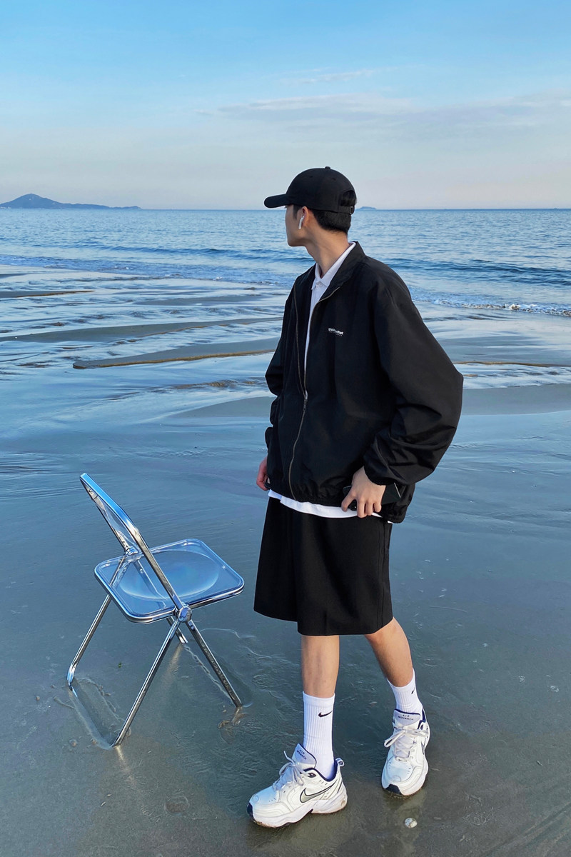 夏冰丝高级感西装五分短裤男设计感扣子薄款休闲西裤K502-P35，男装牛仔裤，星座205